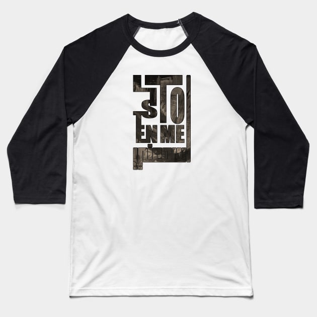 Listen To Me & Arabic Font Baseball T-Shirt by 66designer99